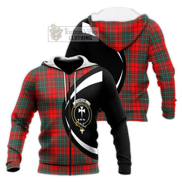 Cheyne Tartan Knitted Hoodie with Family Crest Circle Style Unisex Knitted Zip Hoodie - Tartan Vibes Clothing