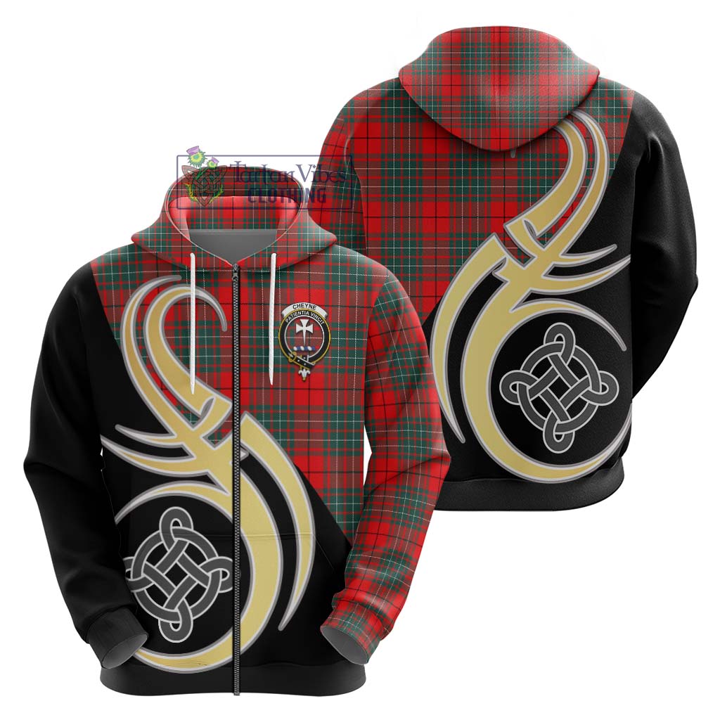 Cheyne Tartan Hoodie with Family Crest and Celtic Symbol Style - Tartan Vibes Clothing
