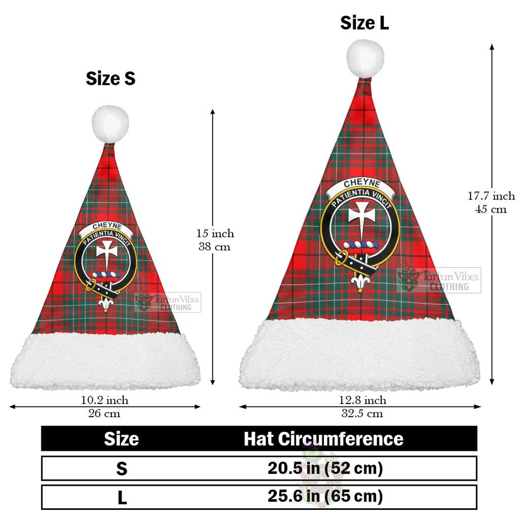 Cheyne Tartan Christmas Santa Hats with Family Crest Christmas Hat L 25.6in (65cm) - Tartan Vibes Clothing