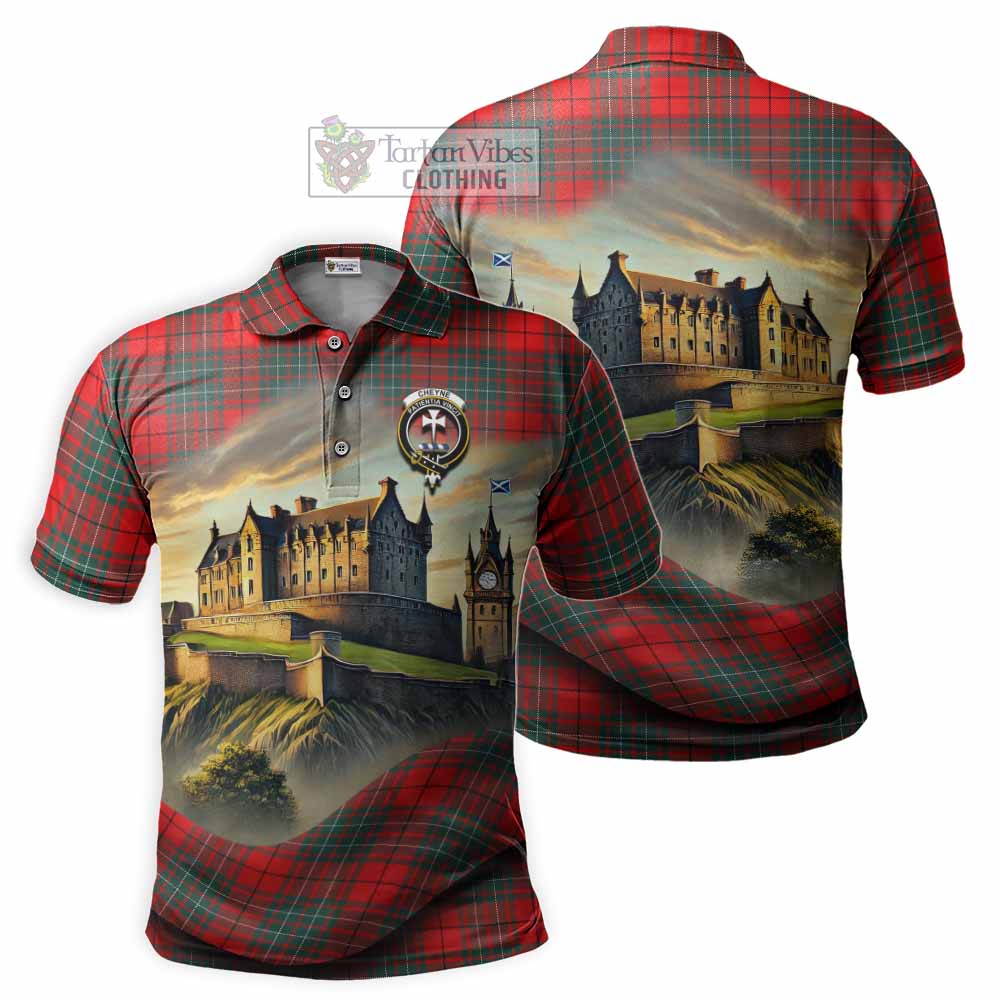 Tartan Vibes Clothing Cheyne Tartan Family Crest Polo Shirt with Scottish Ancient Castle Stype