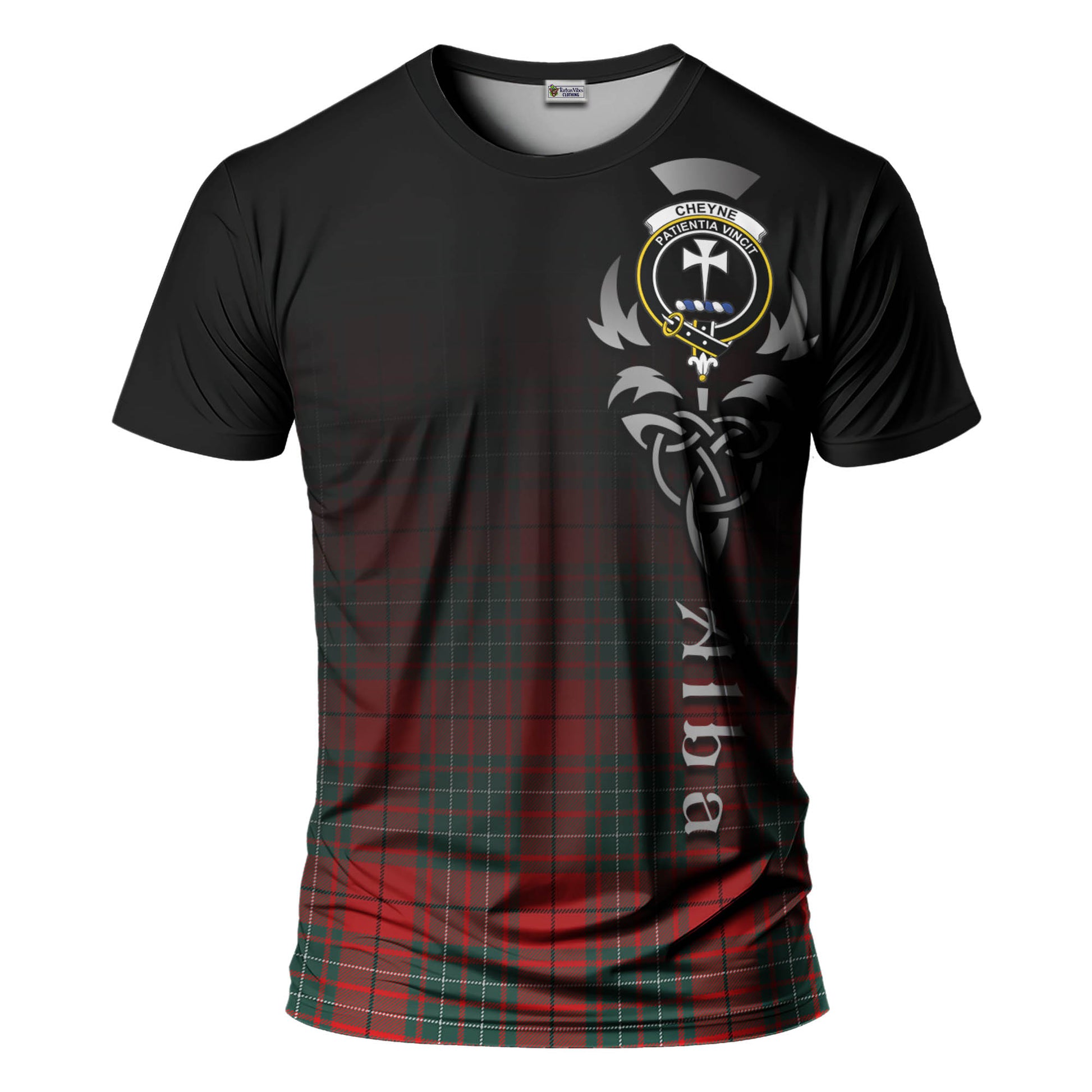 Cheyne Tartan T-Shirt Featuring Alba Gu Brath Family Crest Celtic Inspired - Tartan Vibes Clothing