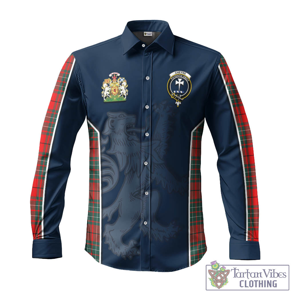Tartan Vibes Clothing Cheyne Tartan Long Sleeve Button Up Shirt with Family Crest and Lion Rampant Vibes Sport Style