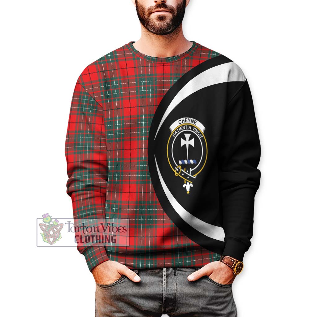 Cheyne Tartan Sweatshirt with Family Crest Circle Style - Tartan Vibes Clothing