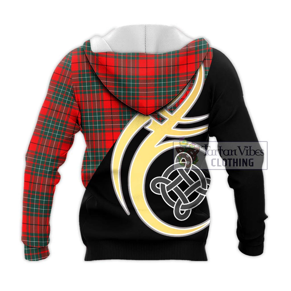 Cheyne Tartan Knitted Hoodie with Family Crest and Celtic Symbol Style - Tartan Vibes Clothing