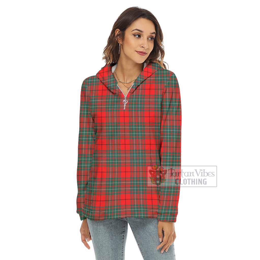 Cheyne Tartan Women's Borg Fleece Hoodie with Half Zip - Tartan Vibes Clothing
