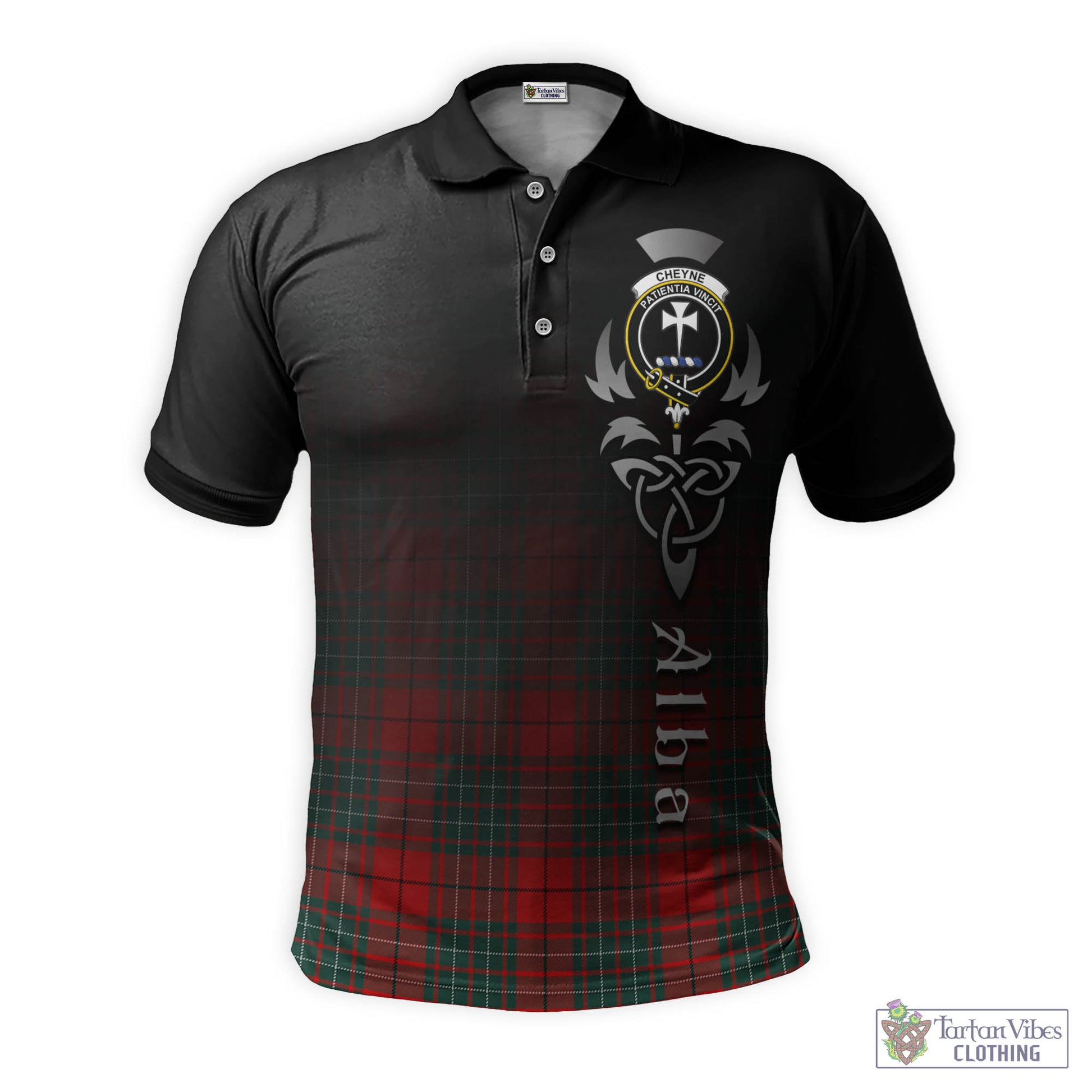 Cheyne Tartan Polo Shirt Featuring Alba Gu Brath Family Crest Celtic Inspired - Tartan Vibes Clothing