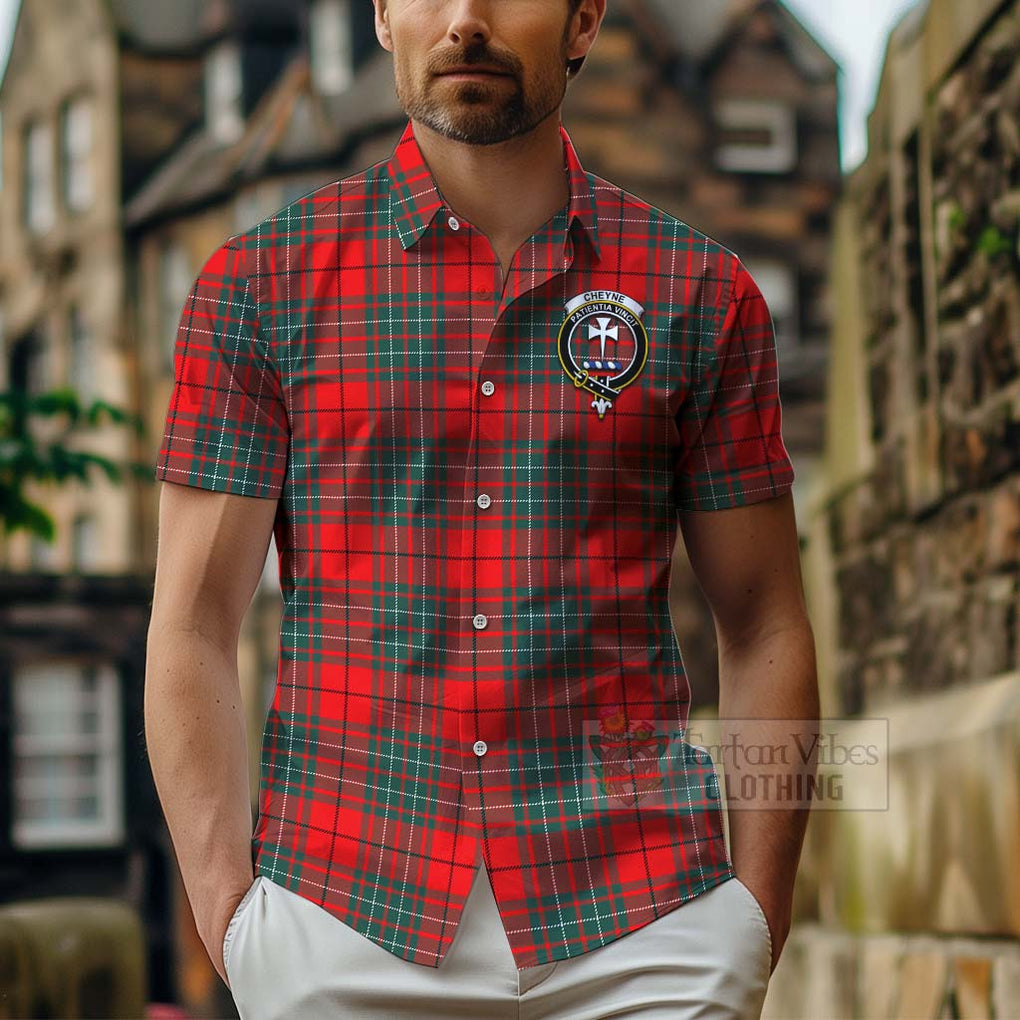 Cheyne Tartan Hawaiian Shirt with Family Crest Celtic Skull Style - Tartan Vibes Clothing