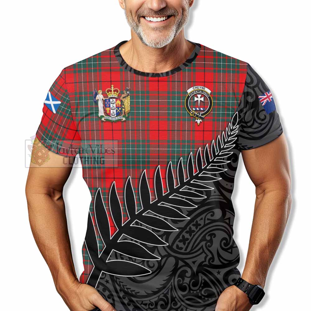 Cheyne Crest Tartan T-Shirt with New Zealand Silver Fern Half Style - Tartan Vibes Clothing