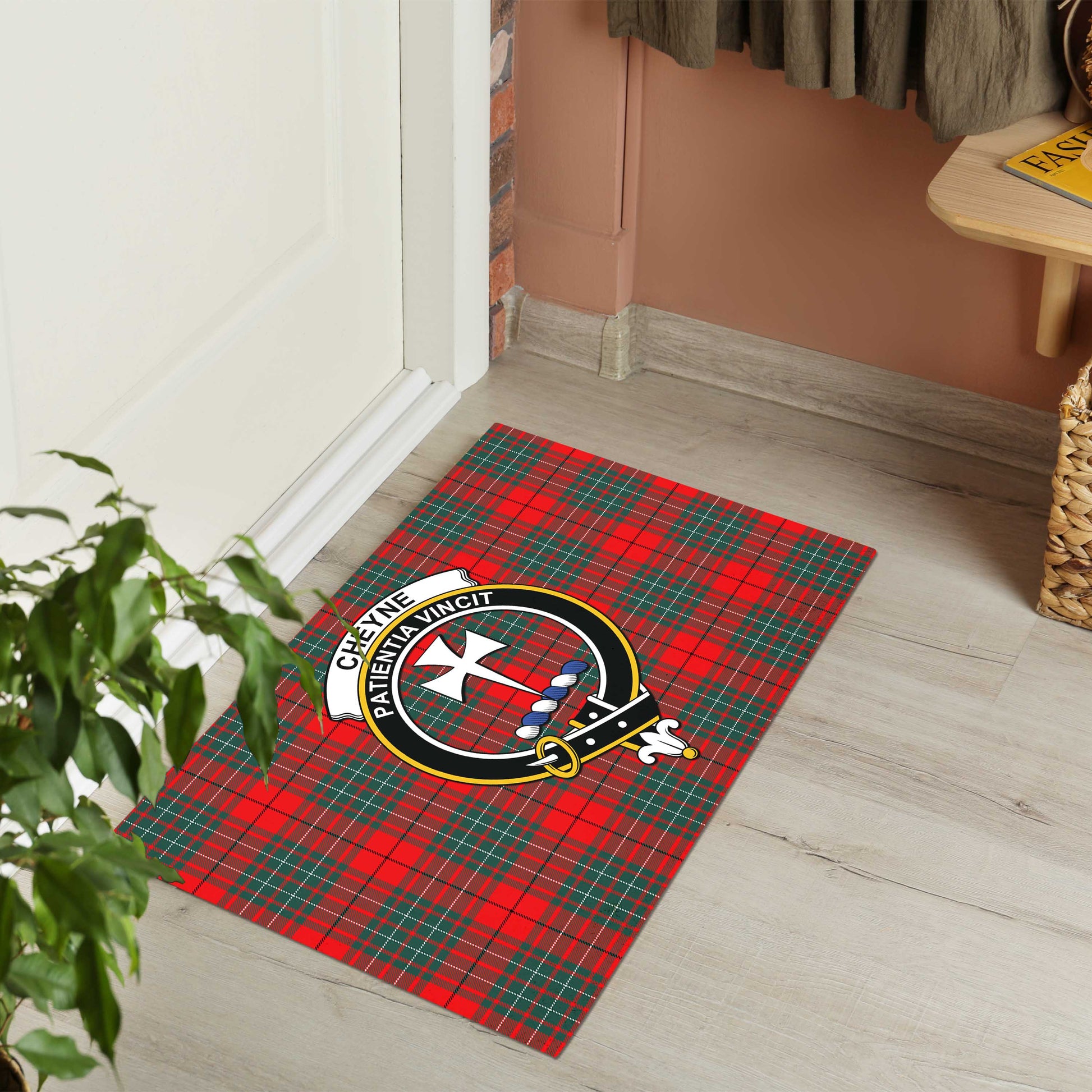 Cheyne Tartan Rubber Doormat with Family Crest - Tartan Vibes Clothing