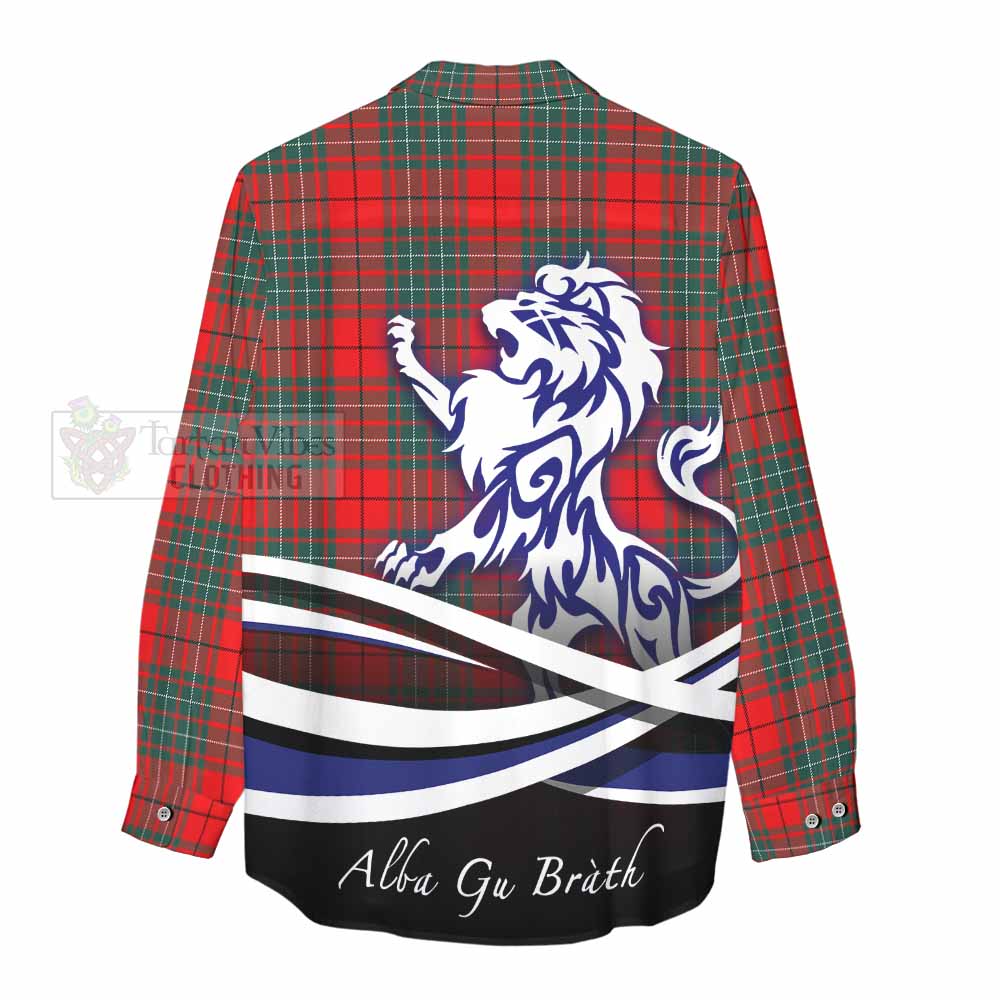 Cheyne Tartan Women's Casual Shirt with Alba Gu Brath Regal Lion Emblem - Tartan Vibes Clothing