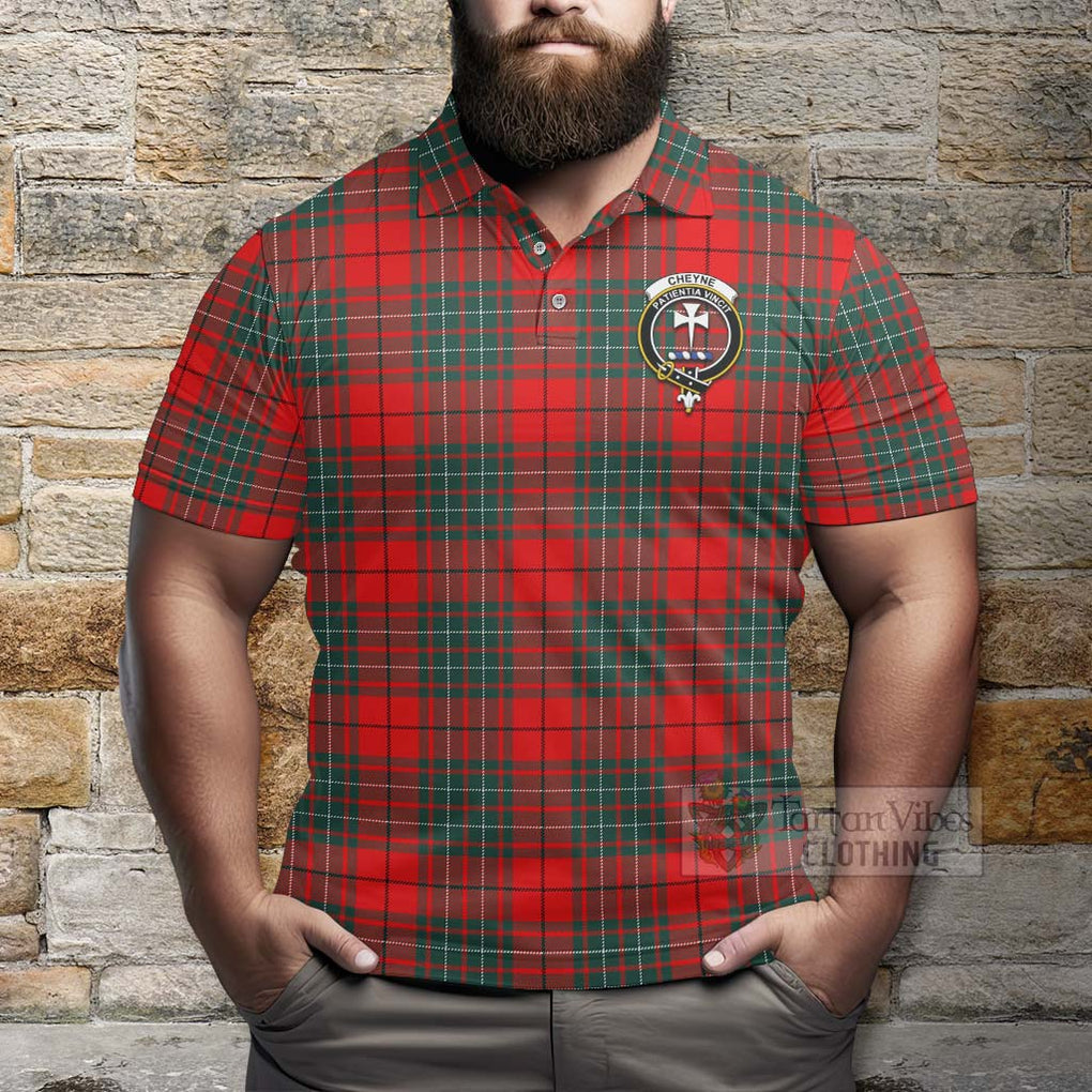 Cheyne Tartan Polo Shirt with Family Crest Celtic Skull Style - Tartan Vibes Clothing