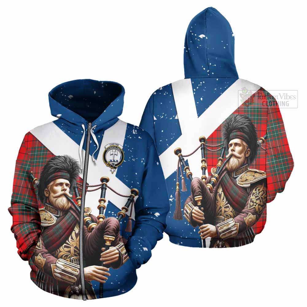 Cheyne Tartan Hoodie with Family Crest Scottish Bagpiper Vibes - Tartan Vibes Clothing