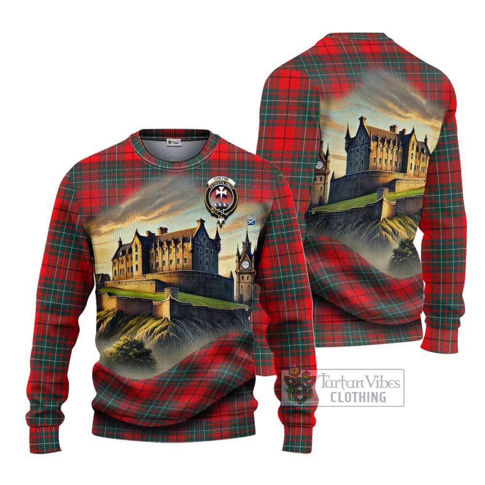 Cheyne Tartan Family Crest Knitted Sweater with Scottish Ancient Castle Style - Tartan Vibes Clothing
