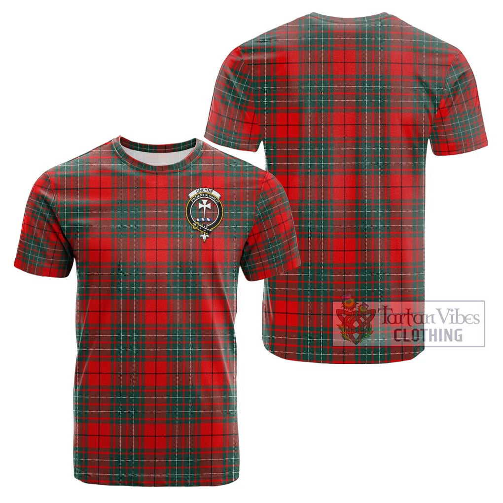 Cheyne Tartan Cotton T-Shirt with Family Crest - Tartan Vibes Clothing