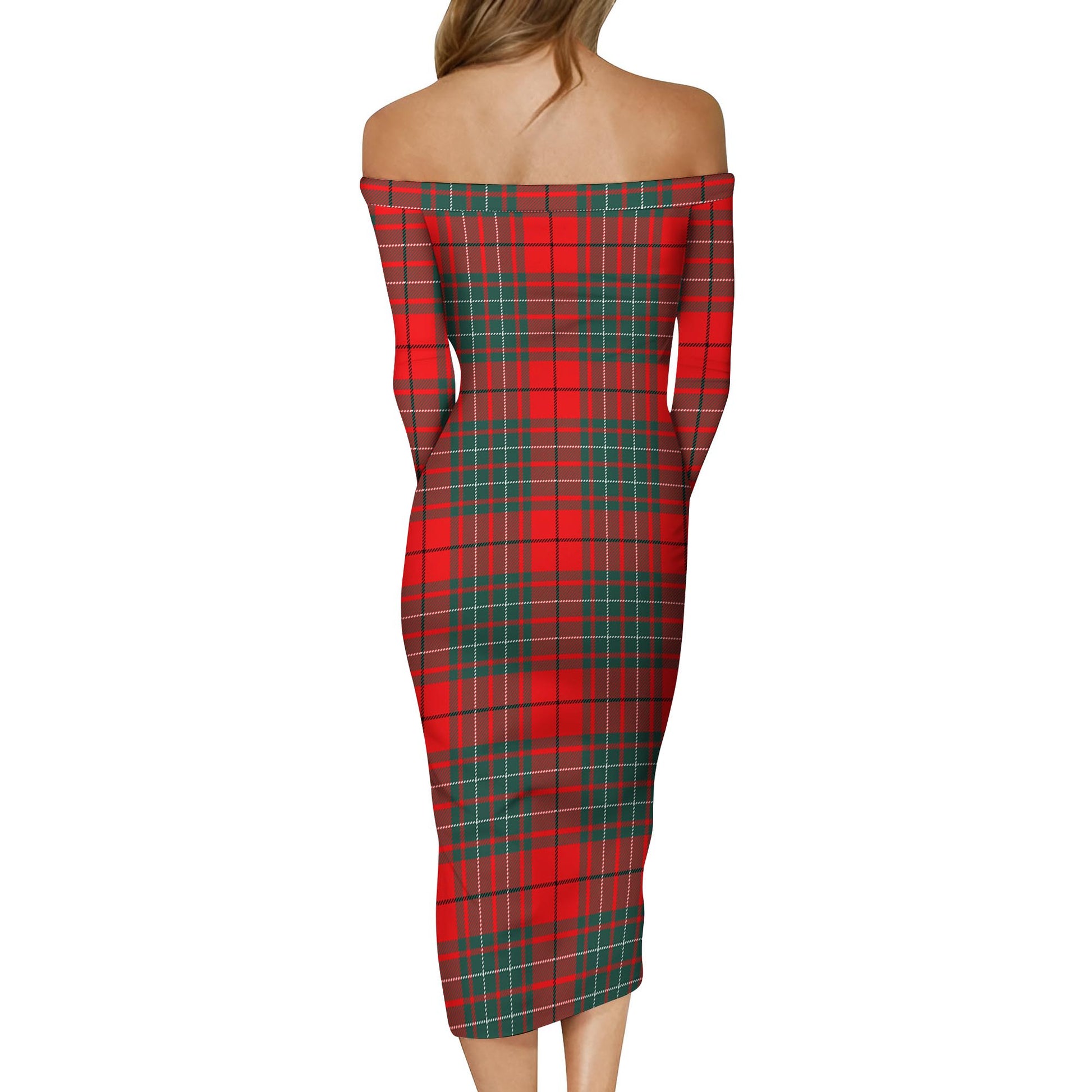 Cheyne Tartan Off Shoulder Lady Dress - Tartan Vibes Clothing