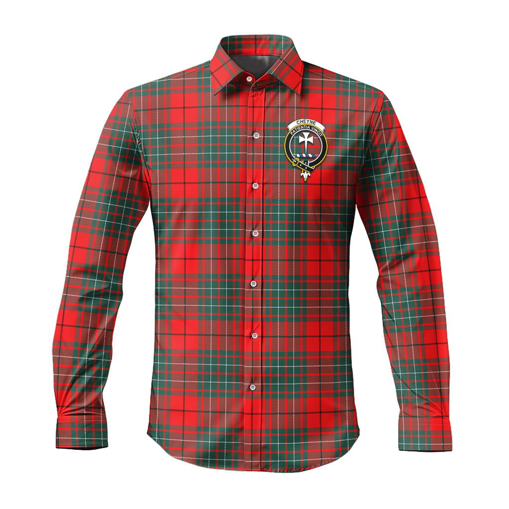 Cheyne Tartan Long Sleeve Button Up Shirt with Family Crest Men's Shirt - Tartan Vibes Clothing