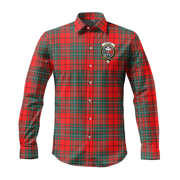 Cheyne Tartan Long Sleeve Button Up Shirt with Family Crest Men's Shirt - Tartan Vibes Clothing