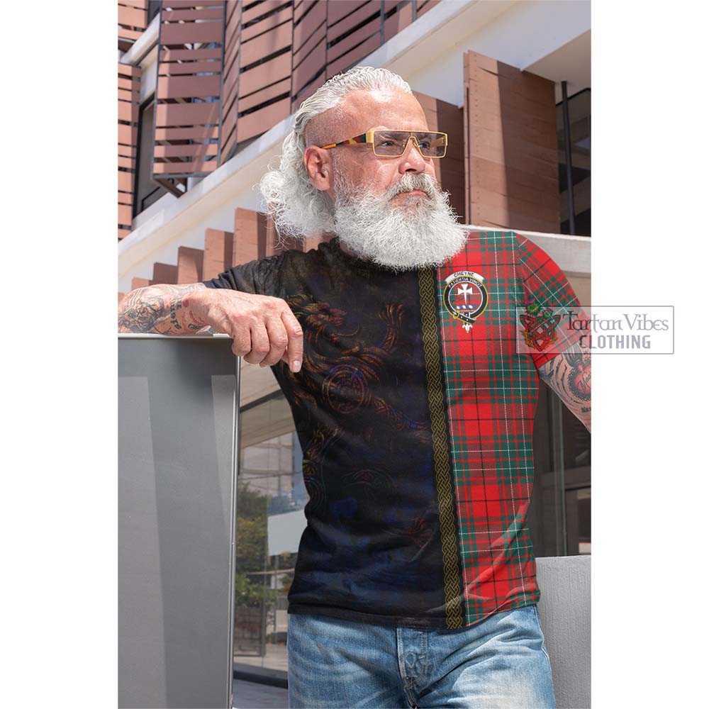 Tartan Vibes Clothing Cheyne Tartan Family Crest Cotton T-shirt Alba Gu Brath Be Brave Lion Ancient Style