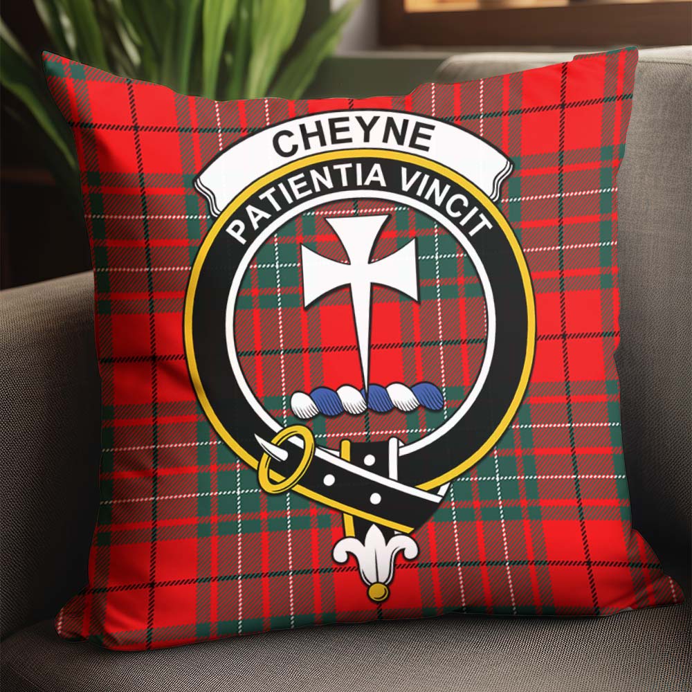 Cheyne Tartan Pillow Cover with Family Crest - Tartan Vibes Clothing