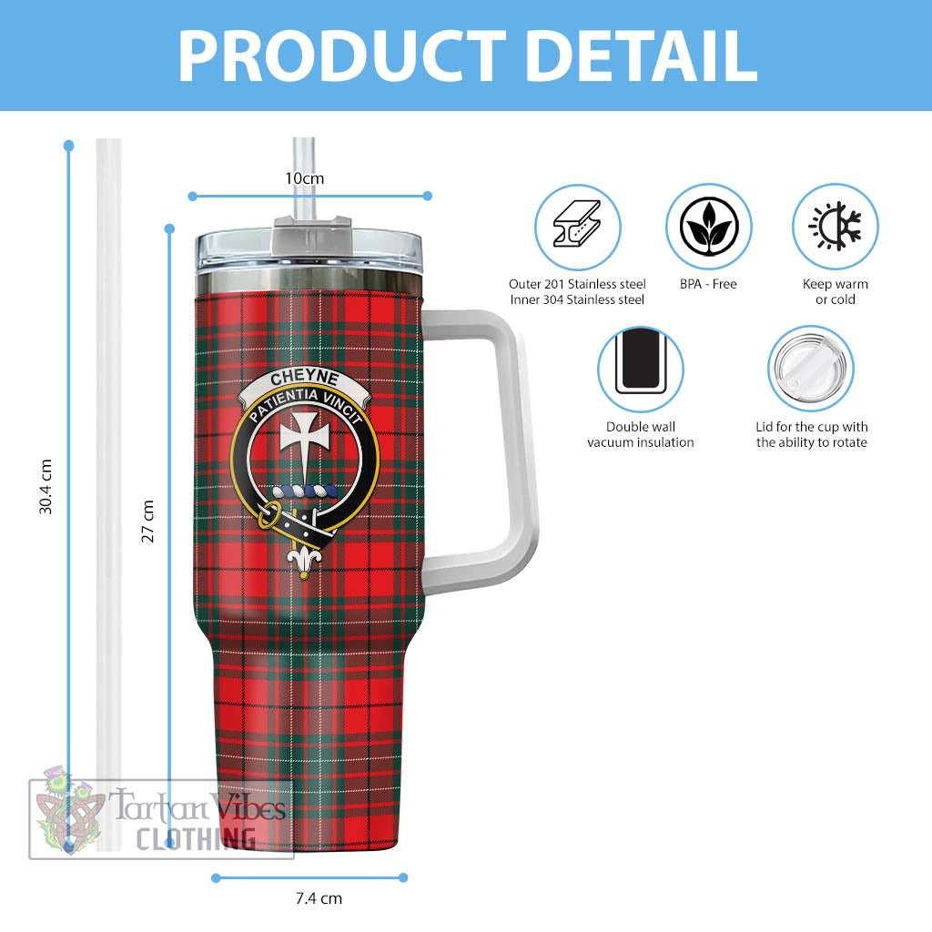 Cheyne Tartan Tumbler with Handle with Family Crest - Tartan Vibes Clothing