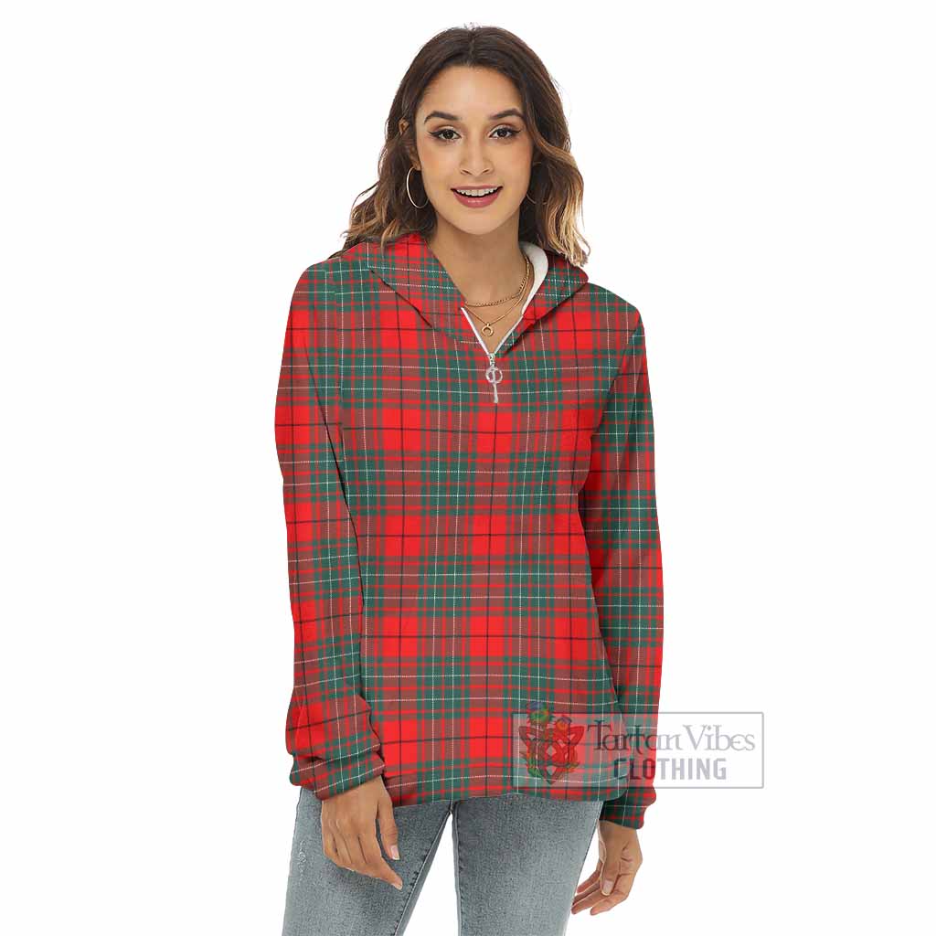 Cheyne Tartan Women's Borg Fleece Hoodie with Half Zip - Tartan Vibes Clothing