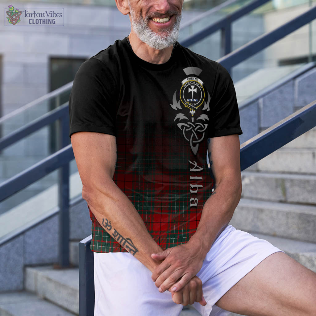Cheyne Tartan T-Shirt Featuring Alba Gu Brath Family Crest Celtic Inspired - Tartan Vibes Clothing