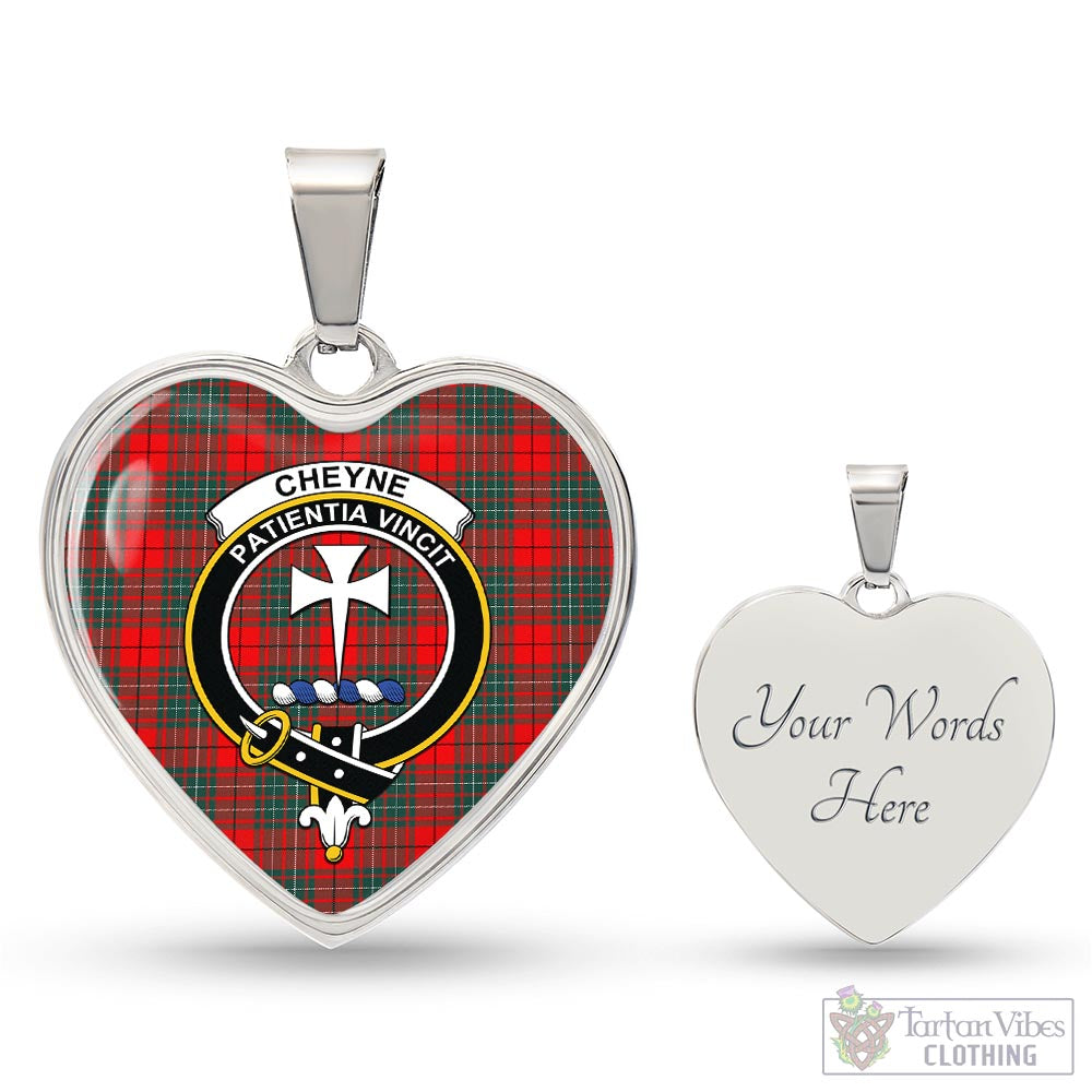 Cheyne Tartan Heart Necklace with Family Crest Luxury Necklace (Silver) Yes - Tartan Vibes Clothing