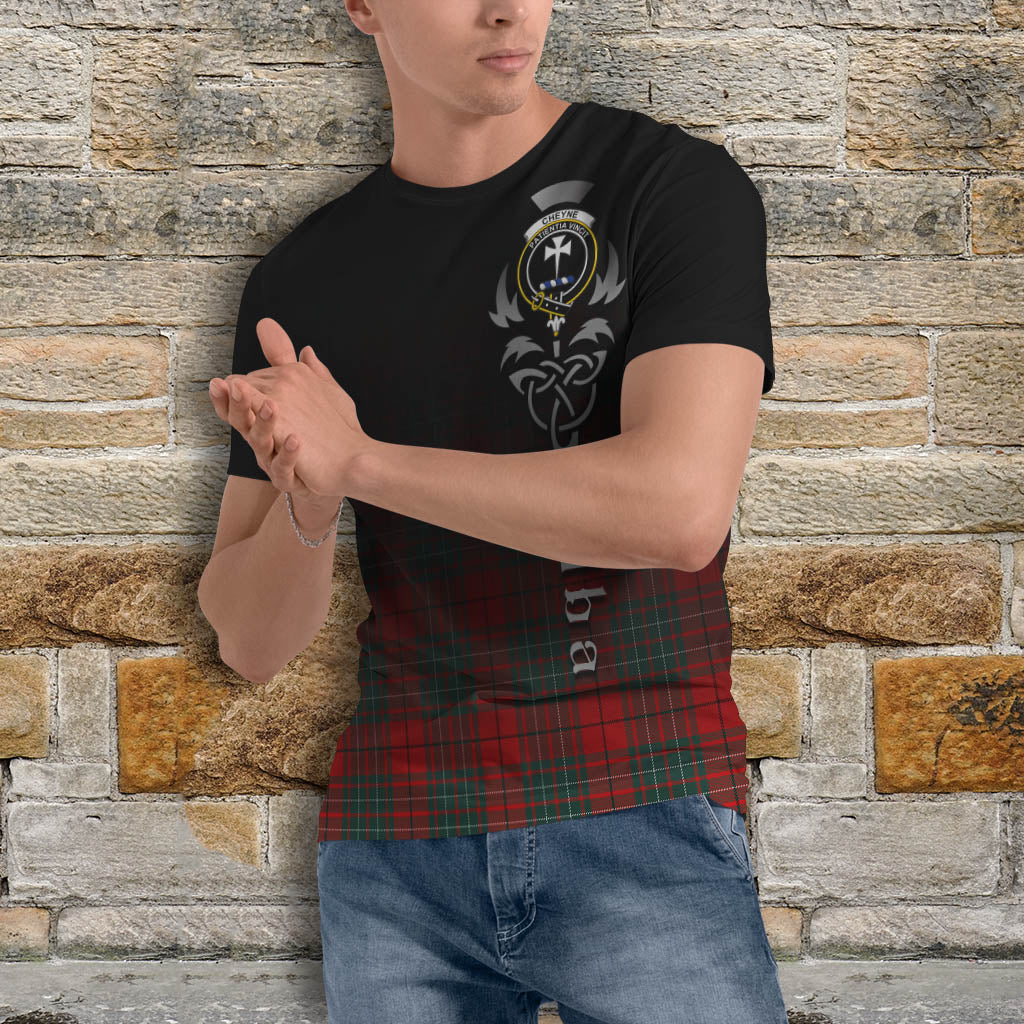 Cheyne Tartan T-Shirt Featuring Alba Gu Brath Family Crest Celtic Inspired - Tartan Vibes Clothing