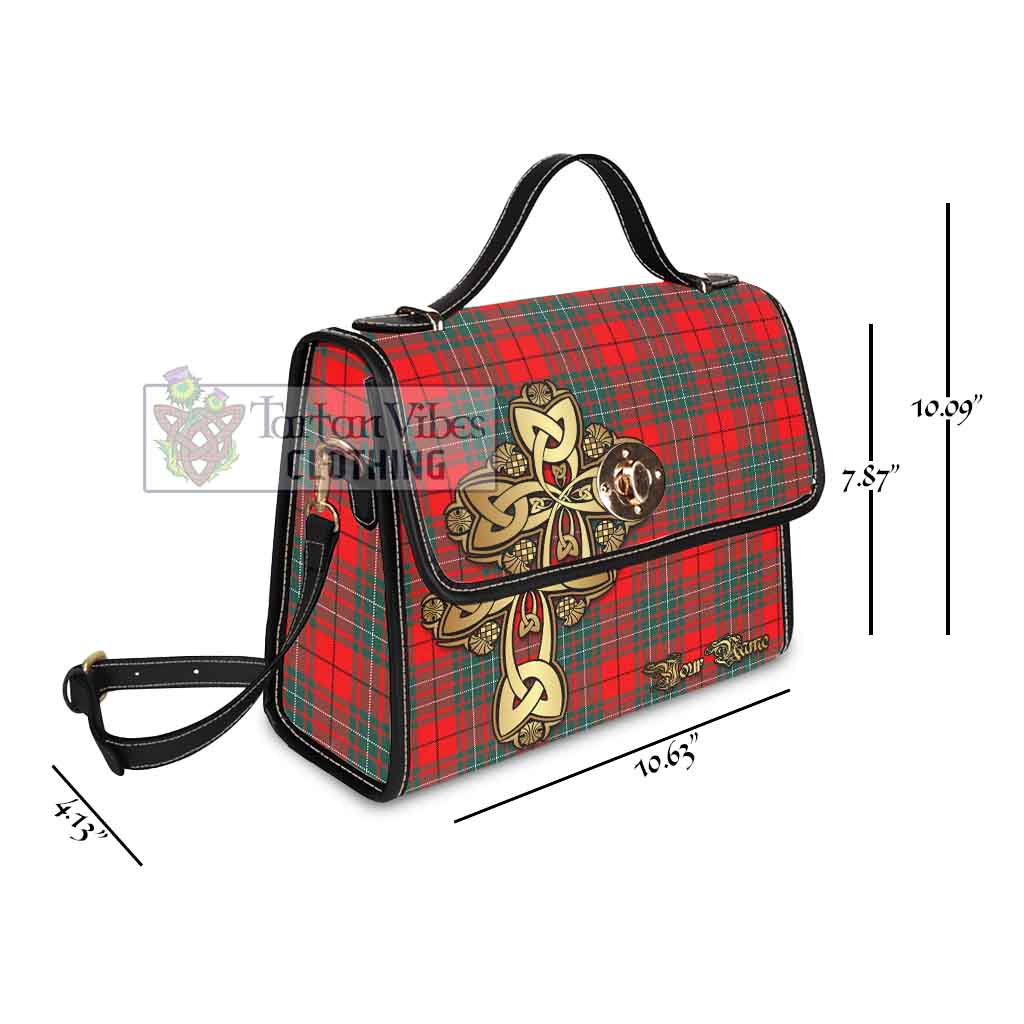 Tartan Vibes Clothing Cheyne Tartan Waterproof Canvas Bag Golden Thistle Celtic Cross Style
