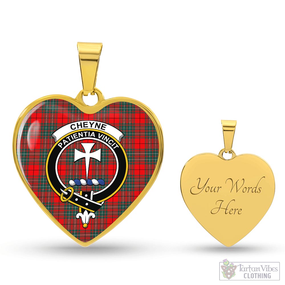 Cheyne Tartan Heart Necklace with Family Crest Luxury Necklace (Gold) Yes - Tartan Vibes Clothing