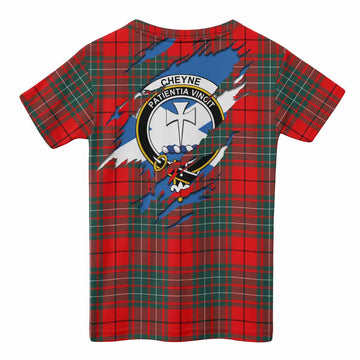Cheyne Clan Crest In Me Tartan Kid T-shirt Scotland Flag Style