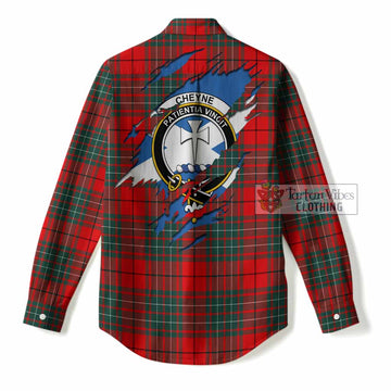 Cheyne Clan Crest In Me Tartan Women Casual Shirt Scotland Flag Style