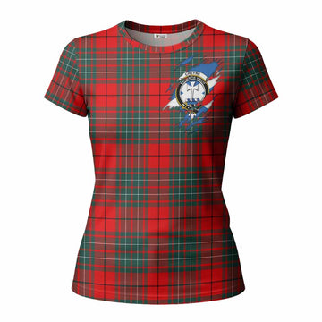 Cheyne Clan Crest In Me Tartan Women T shirt Scotland Flag Style