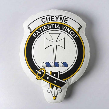 Cheyne Clan Crest Shaped Throw Pillow, Scottish Clan Badge Decorative Pillow