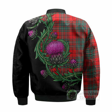Cheyne Tartan Bomber Jacket Resilient Scottish Thistle - Tartan Vibes Clothing