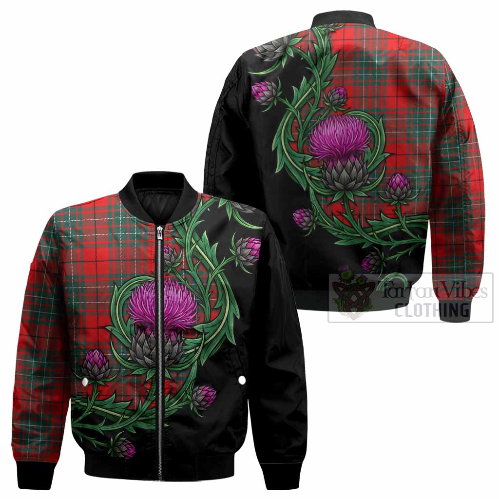 Cheyne Tartan Bomber Jacket Resilient Scottish Thistle - Tartan Vibes Clothing