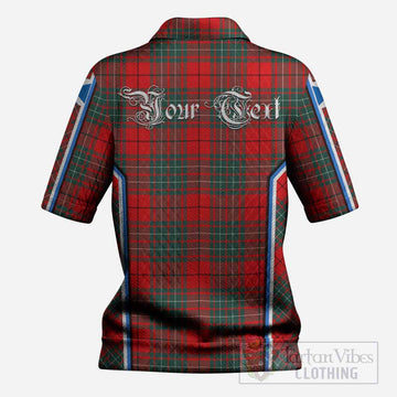 Cheyne Tartan Crest Women’s Polo Sweater Top Scotland Coat of Arm Flag Style