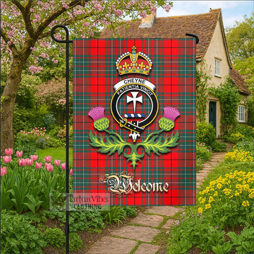 Cheyne Tartan Family Crest Garden Flag Royal Thistle Welcome Style - Tartan Vibes Clothing