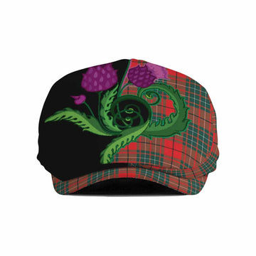 Cheyne Tartan Flat Cap, Jeff Cap Traditional Scottish Thistle