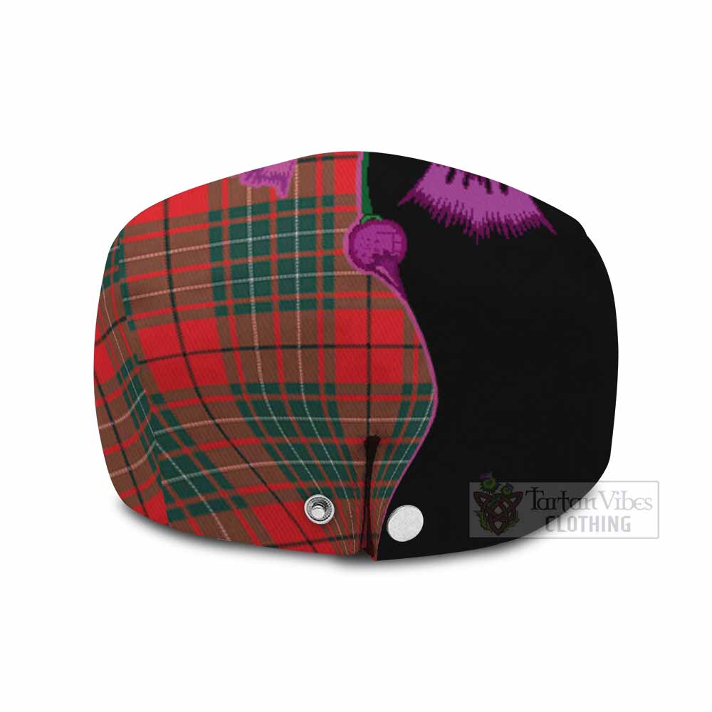Cheyne Tartan Flat Cap, Jeff Cap Traditional Scottish Thistle