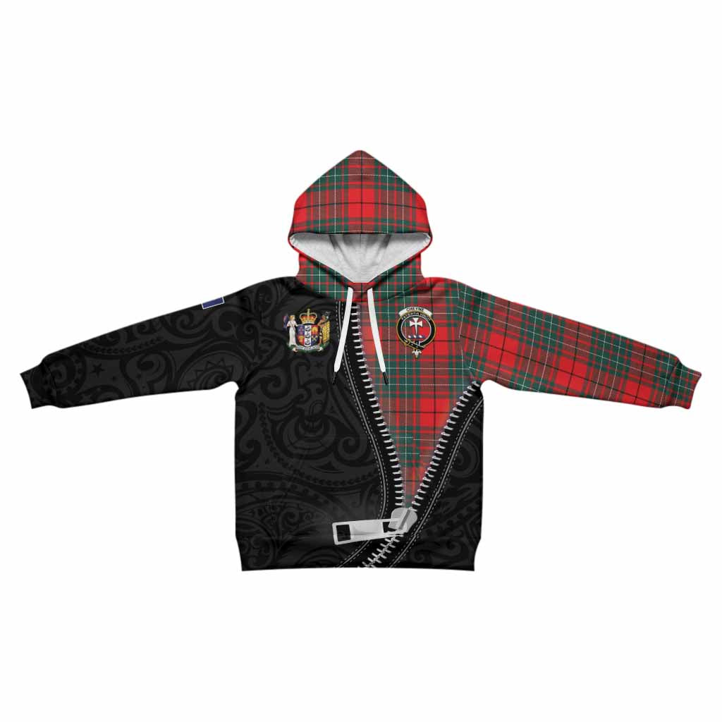Cheyne Tartan Kid Hoodie New Zealand Pattern Unique Zipper Stylized