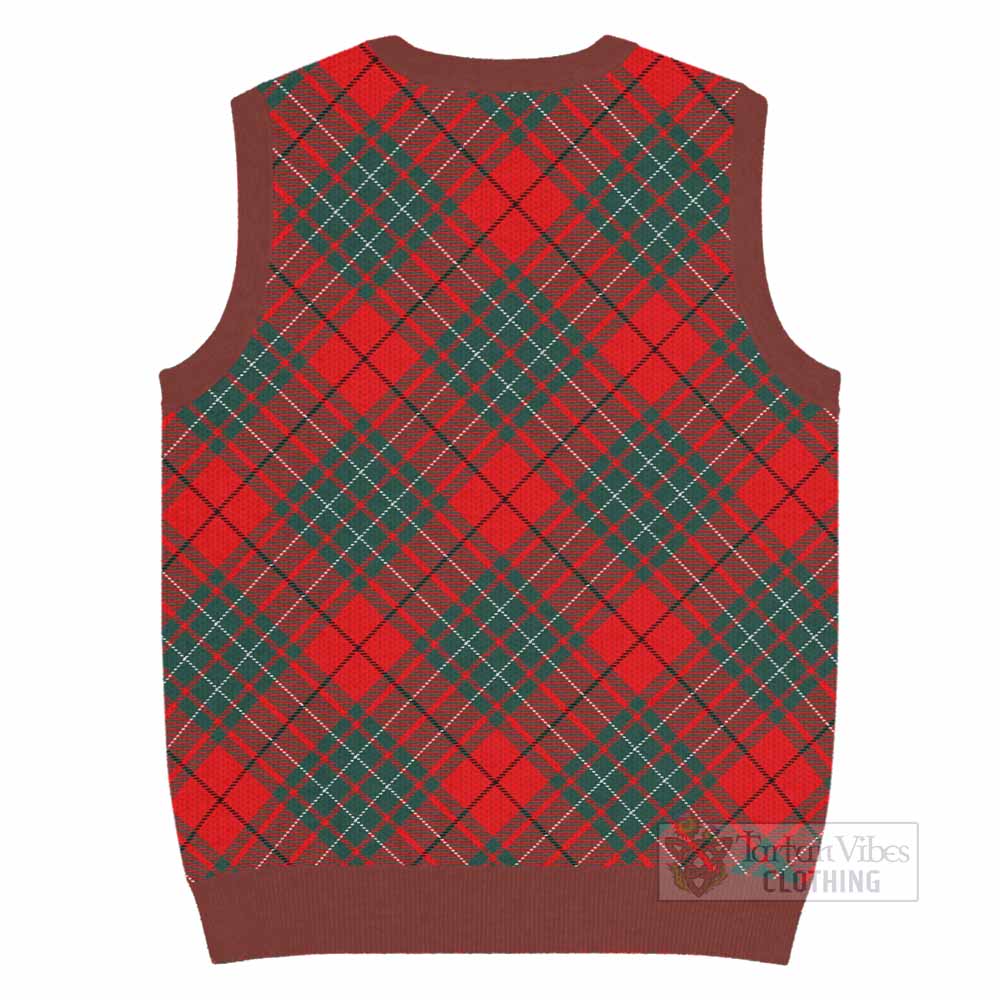 Cheyne Tartan Knitted V-Neck Vest with Family Crest Cross Style