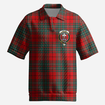 Cheyne Tartan Men’s Polo Sweater Top with Family Crest