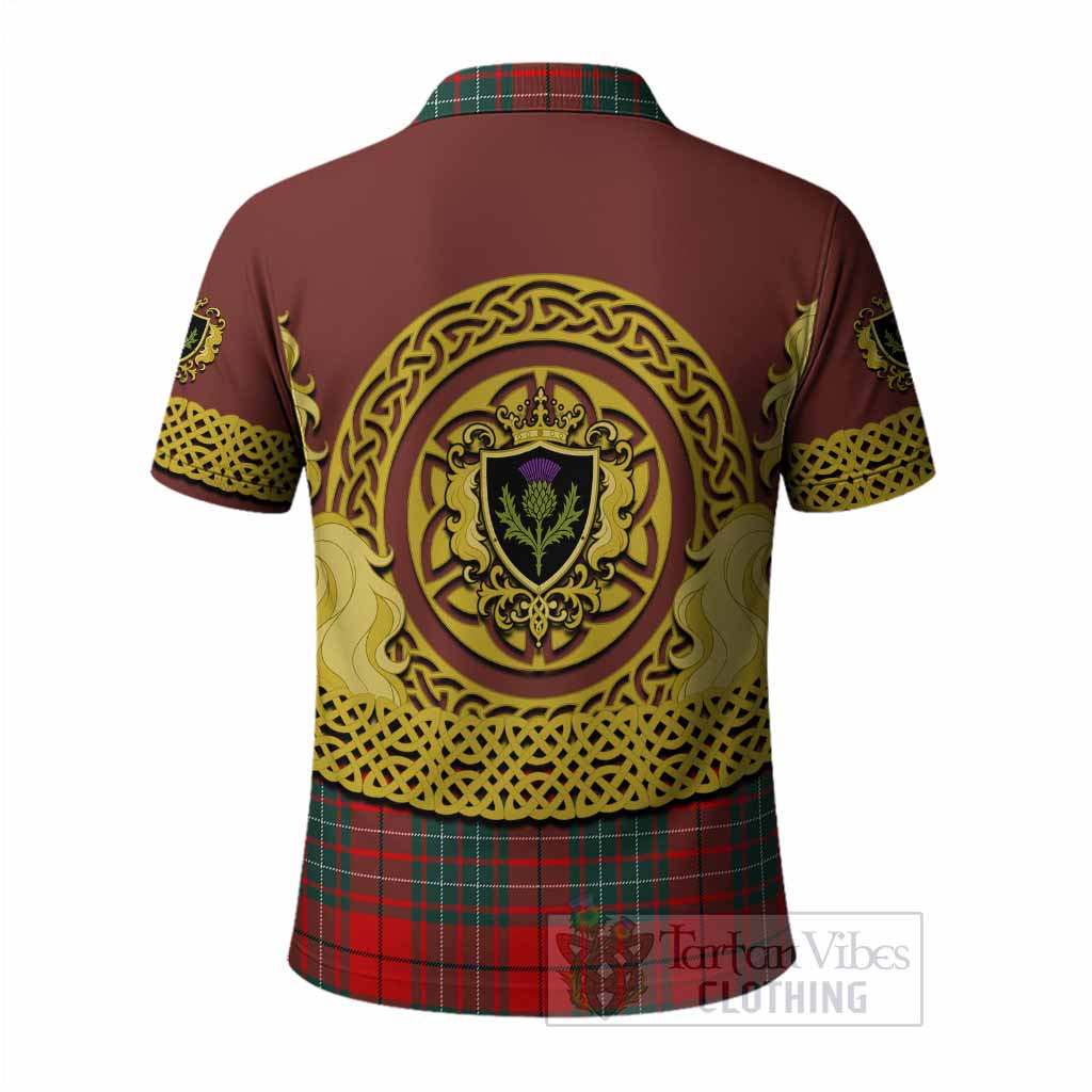 Cheyne Tartan Polo Shirt Unicorn Celtic Knot And Thistle Emblem