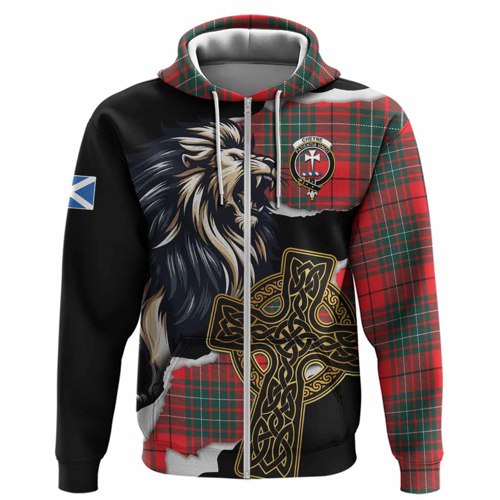 Cheyne Tartan Scottish Hoodie Lion Celtic Heritage