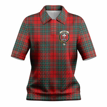 Cheyne Tartan Women’s Polo Sweater Top with Family Crest