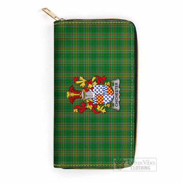 Tartan Vibes Clothing Chichester Irish Clan Tartan Women's Leather Wallet with Coat of Arms