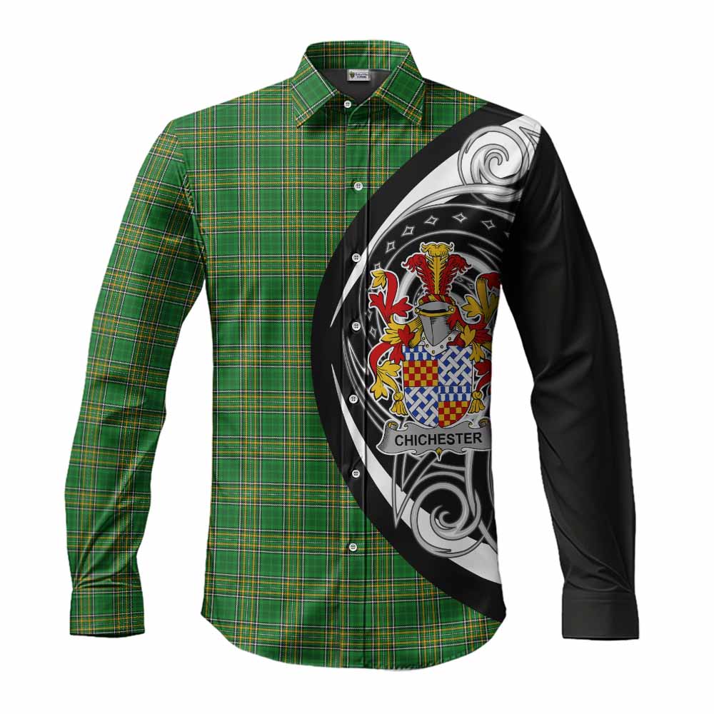 Chichester Irish Clan Long Sleeve Button Shirt Celtic Circle Style Men's Shirt S - Tartan Vibes Clothing