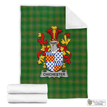 Tartan Vibes Clothing Chichester Irish Clan Tartan Blanket with Coat of Arms