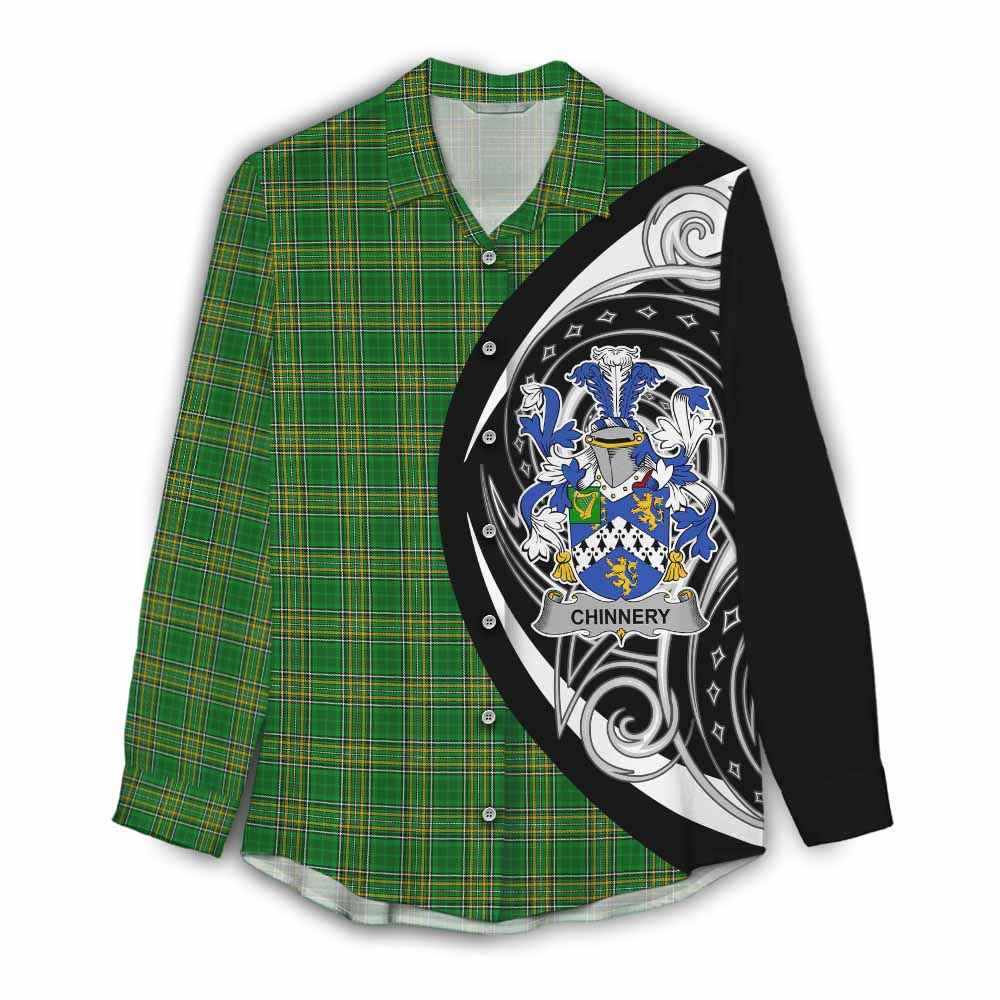 Chinnery Irish Clan Women's Casual Shirt Celtic Circle Style Female - Tartan Vibes Clothing
